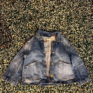 Anthropologie Pilcro Bell-Sleeved Denium Trucker Jacket